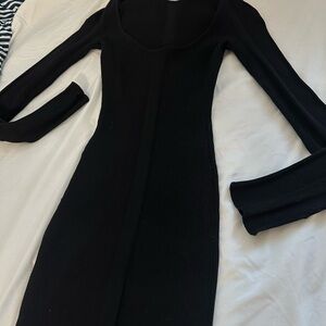 Elegant Black Long Sleeve Dress